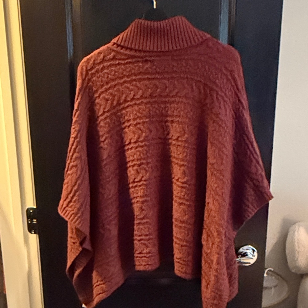 Rachel Zoe Cable-Knit Turtleneck Poncho Sweater - Women's - Picture 5 of 5